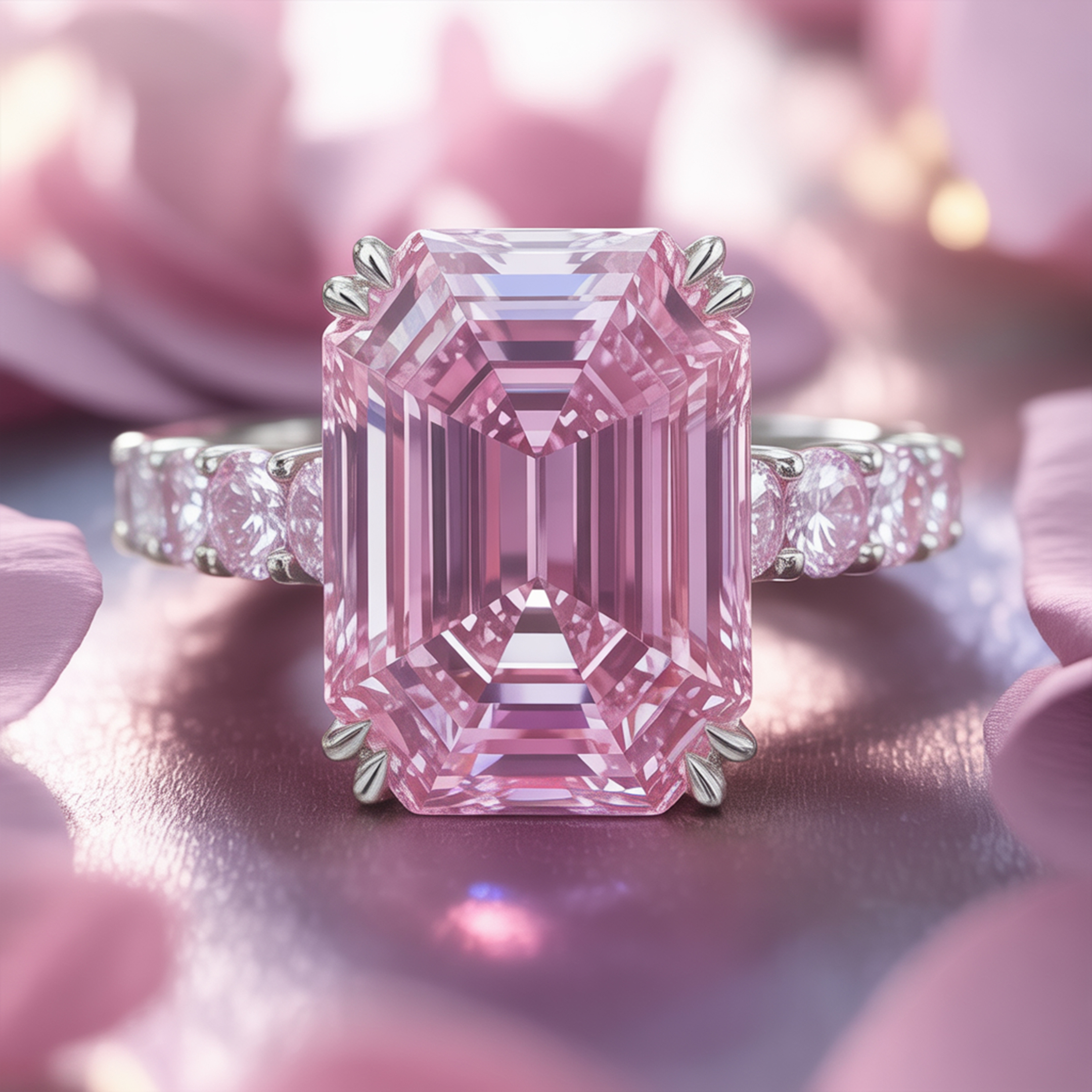 La bague Camilla, Moissanite rose 5CT