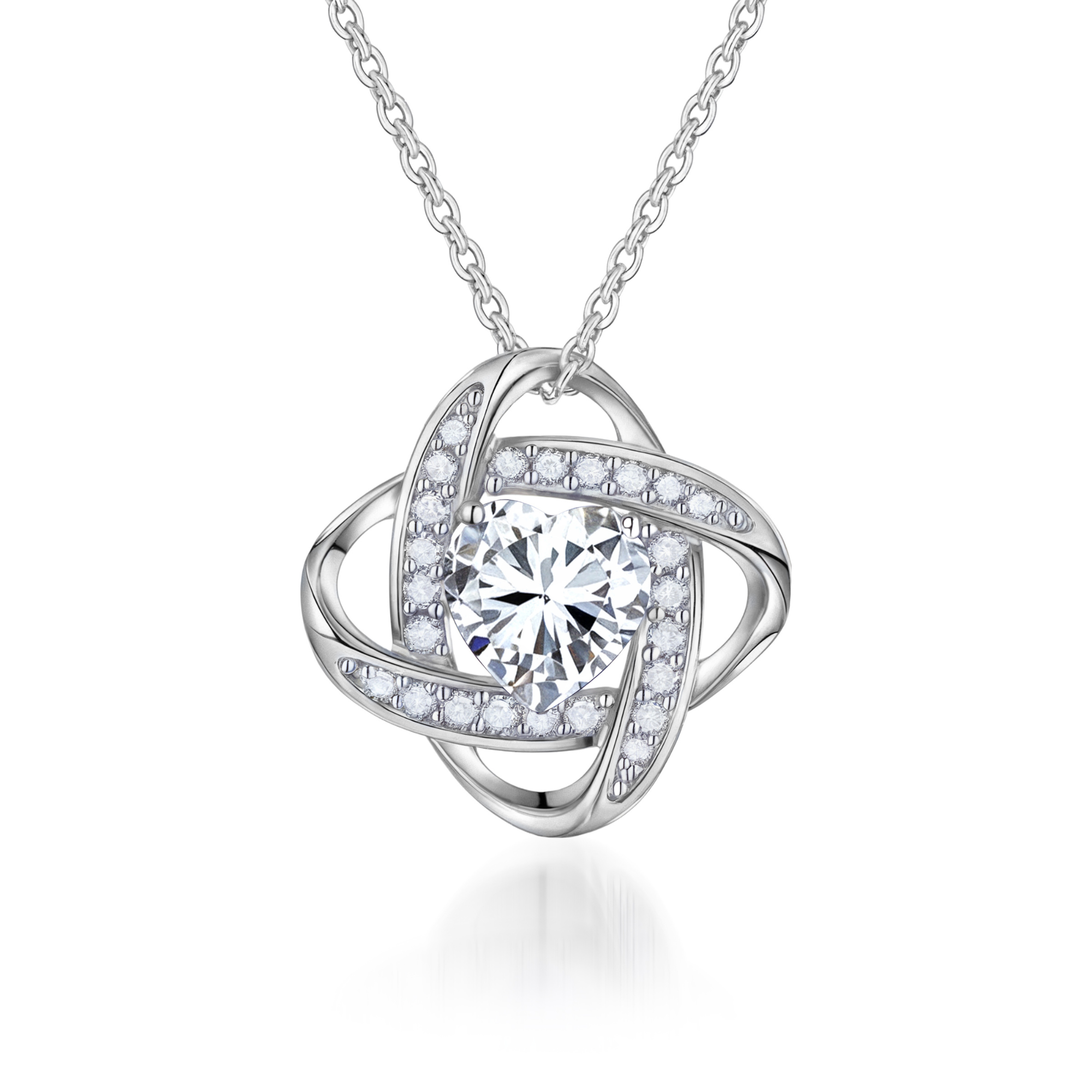 Collier Nœud d'Amour & Pierre de Naissance