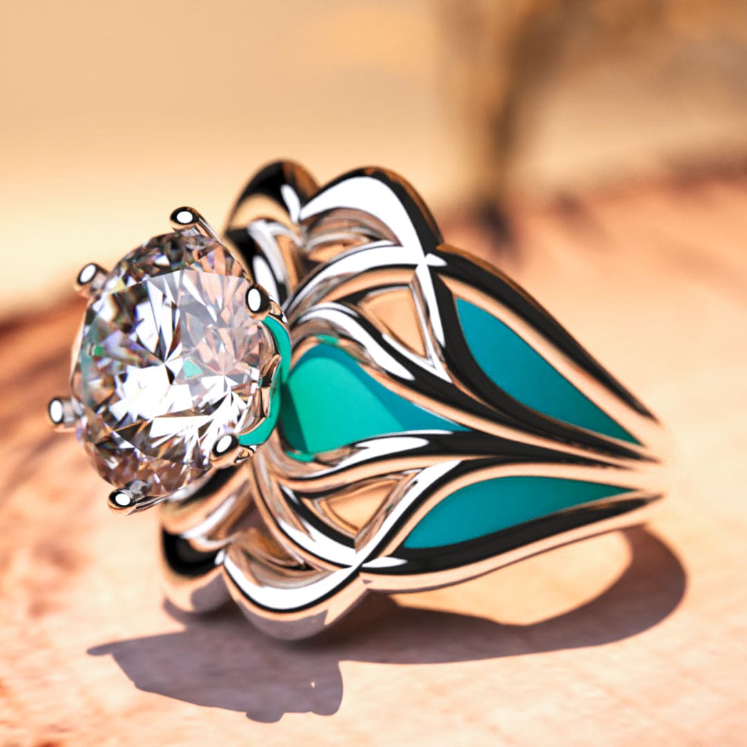 The Ocean Star: anillo de diamantes éticos - Plata de ley S925