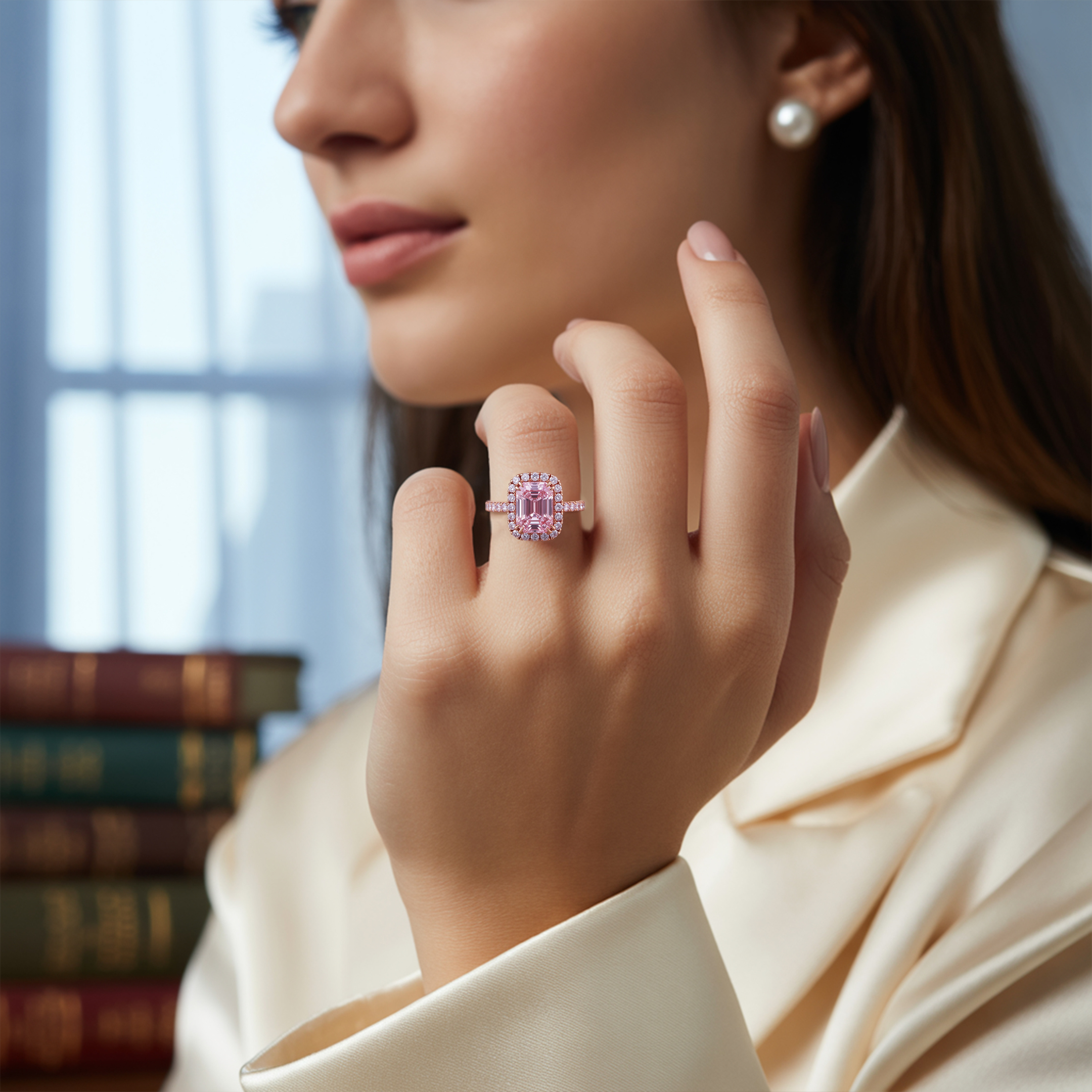 La Camilla - Bague Halo Moissanite