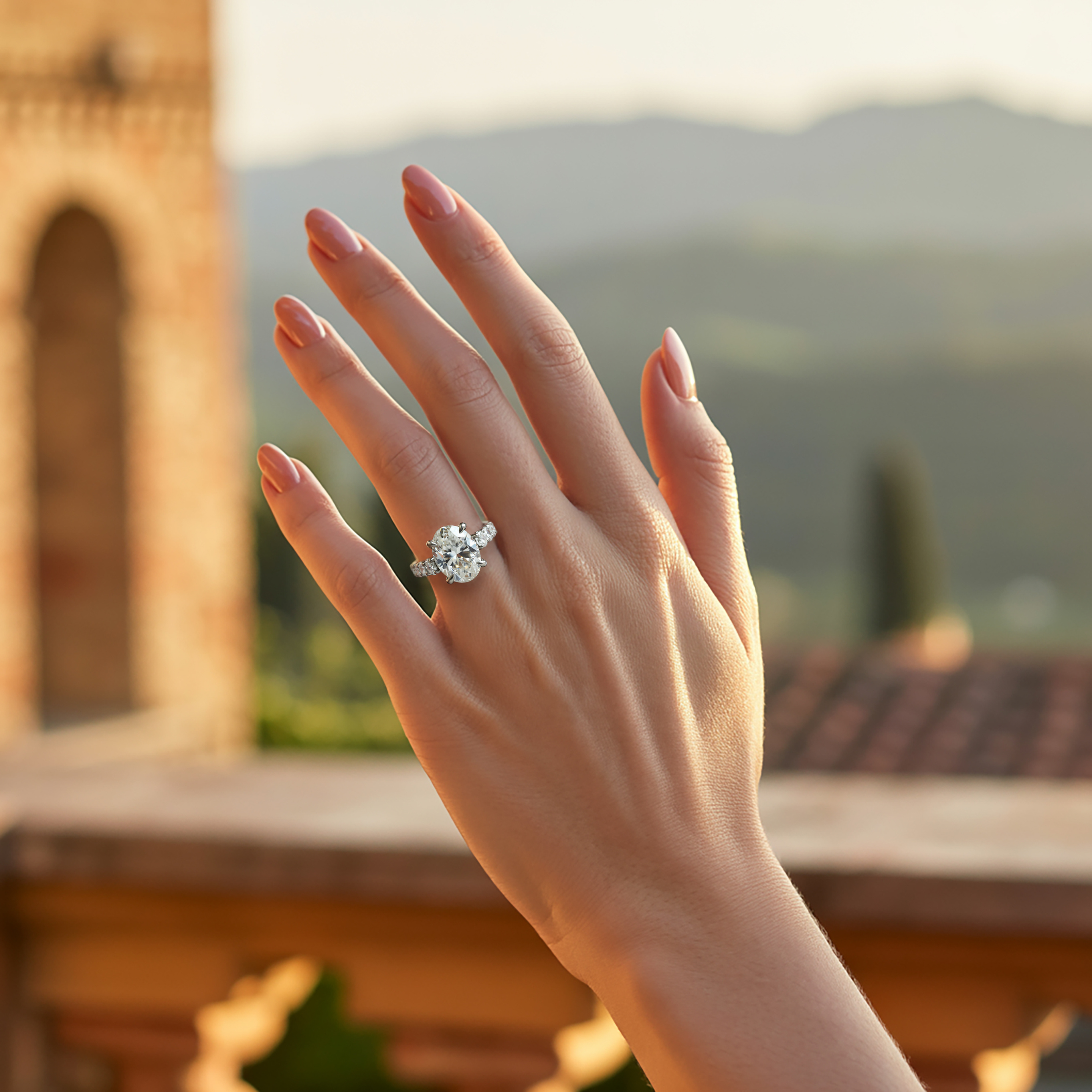 La bague Célestine avec Moissanite 5CT
