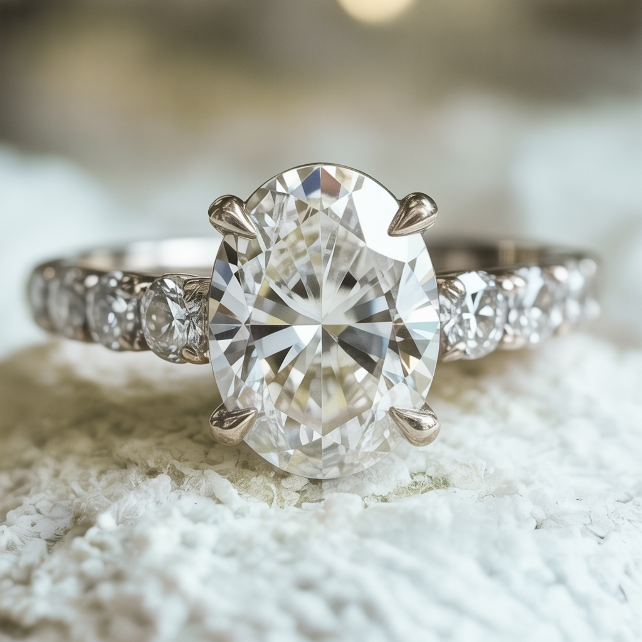 La bague Célestine avec Moissanite 5CT