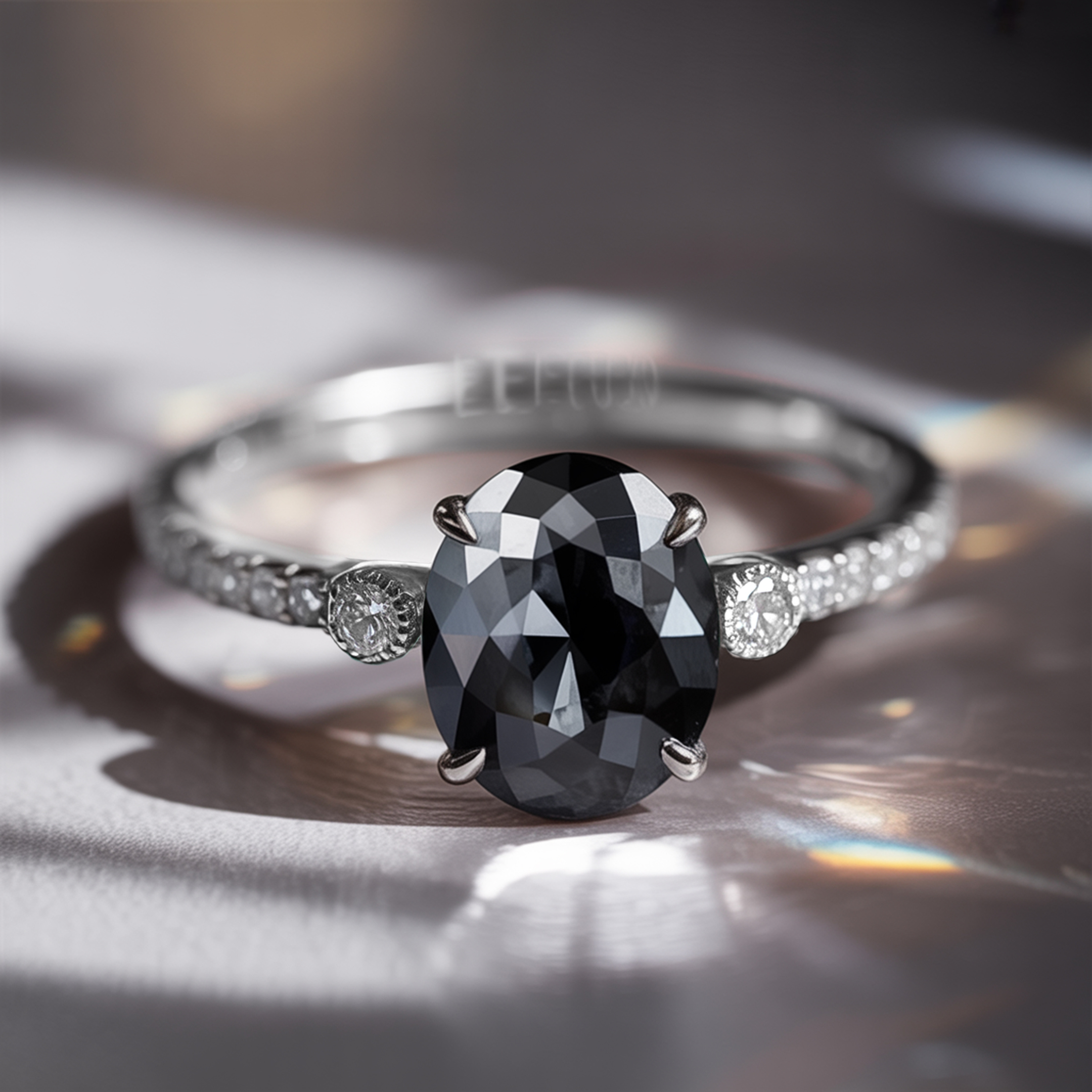 La Luna - Bague Moissanite Noire