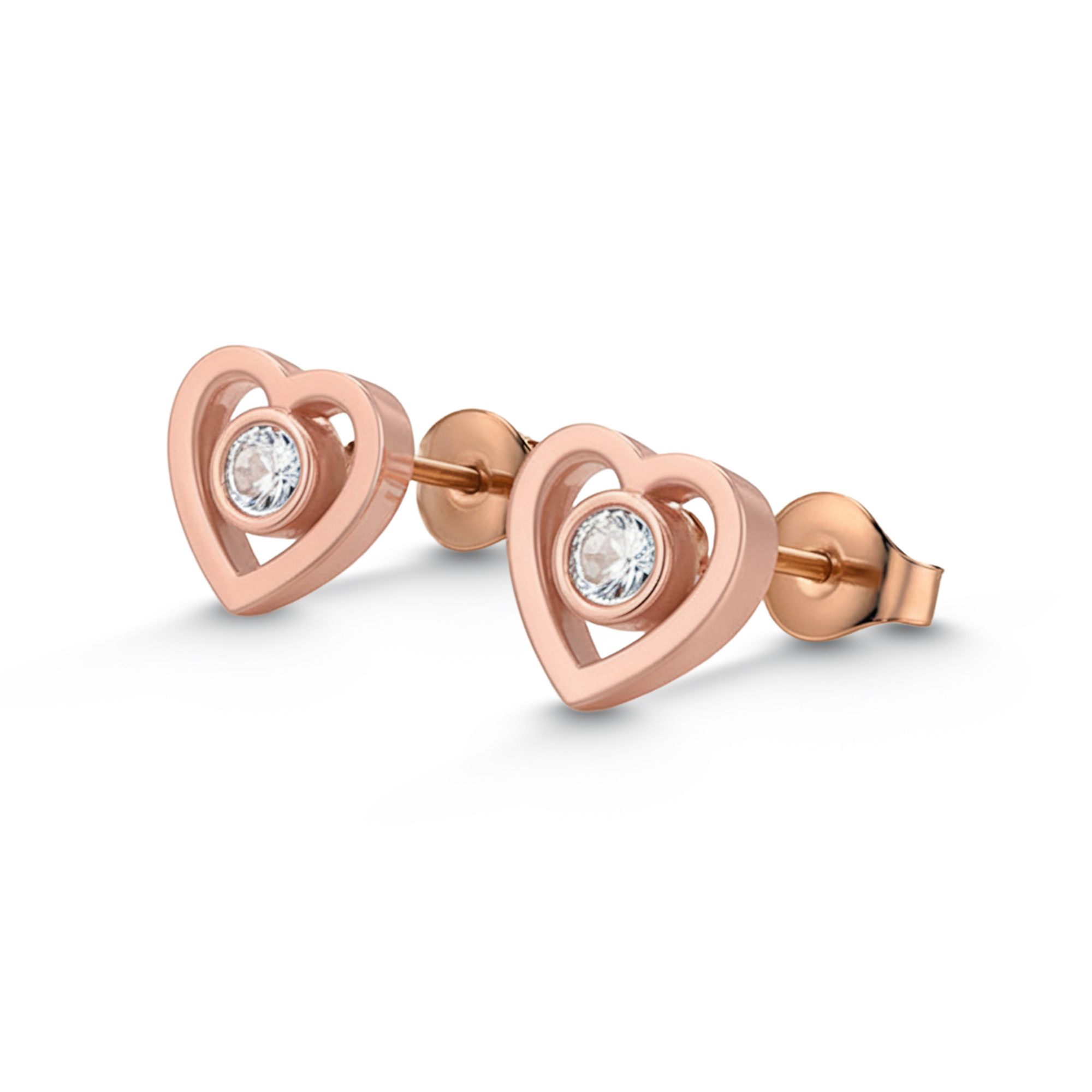 Boucles d'oreilles intemporelles en diamant cœur