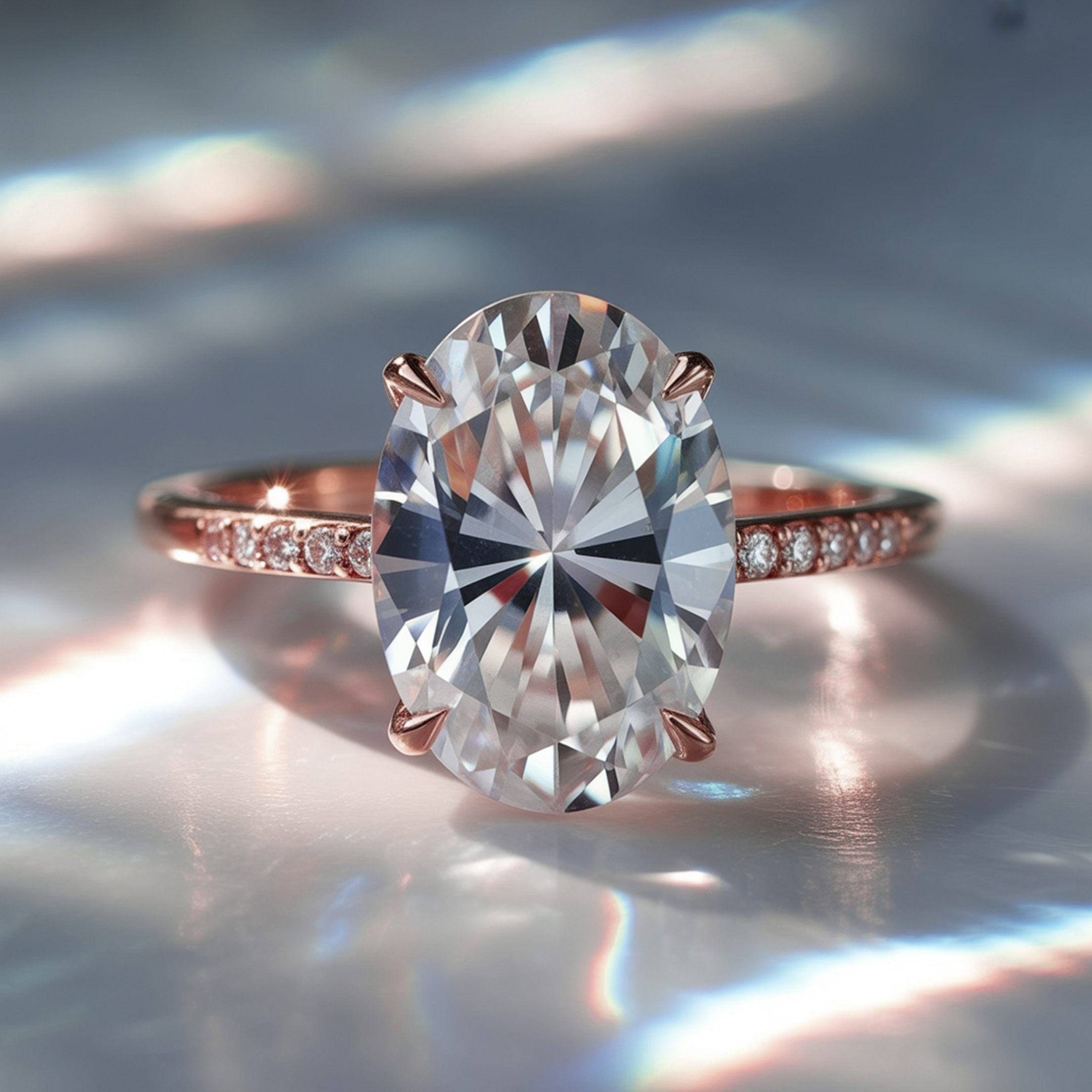 La bague Opale 3CT Moissanite