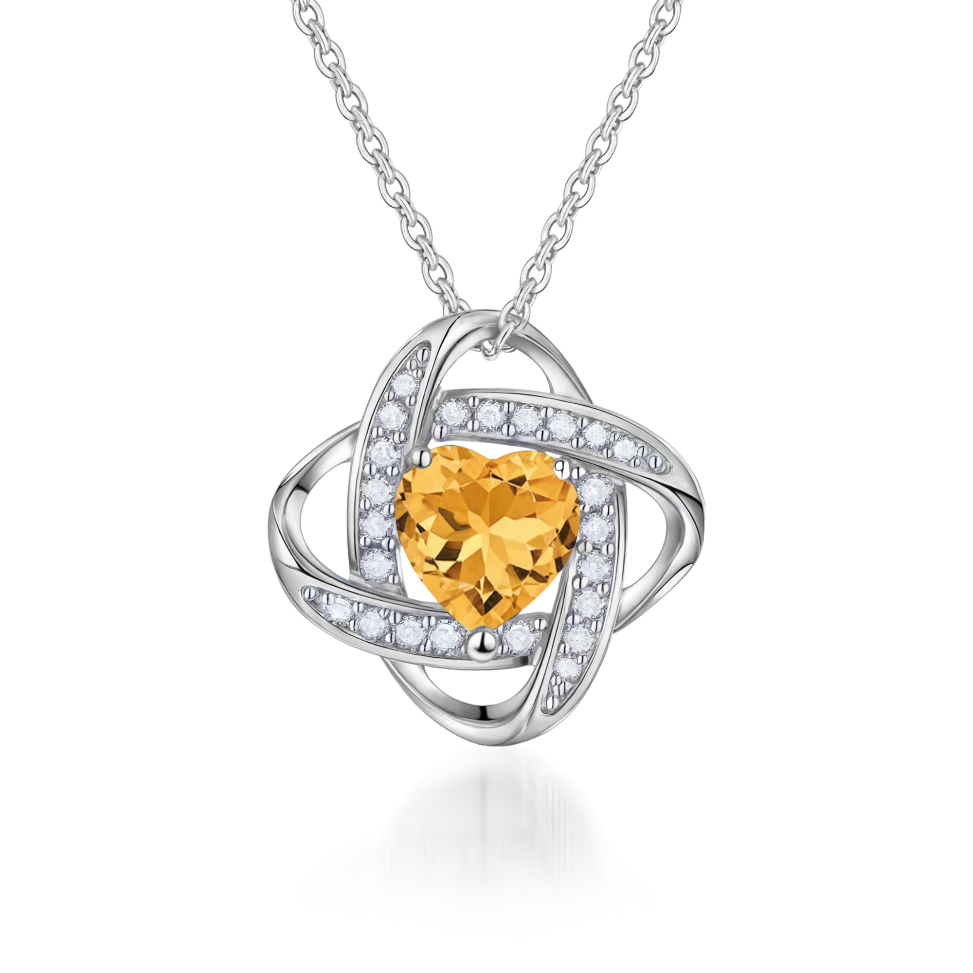 Collier Nœud d'Amour & Pierre de Naissance