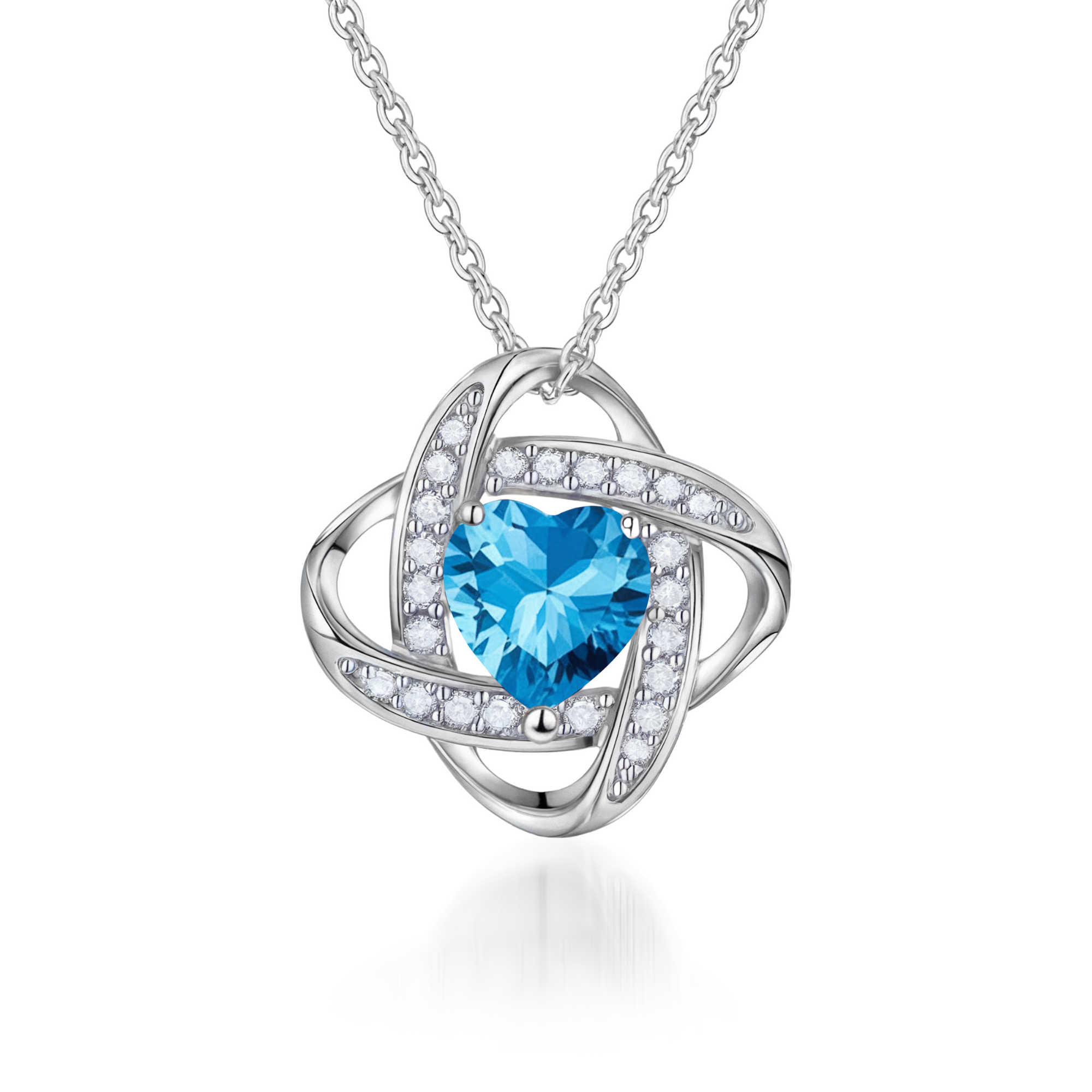 Collier Nœud d'Amour & Pierre de Naissance