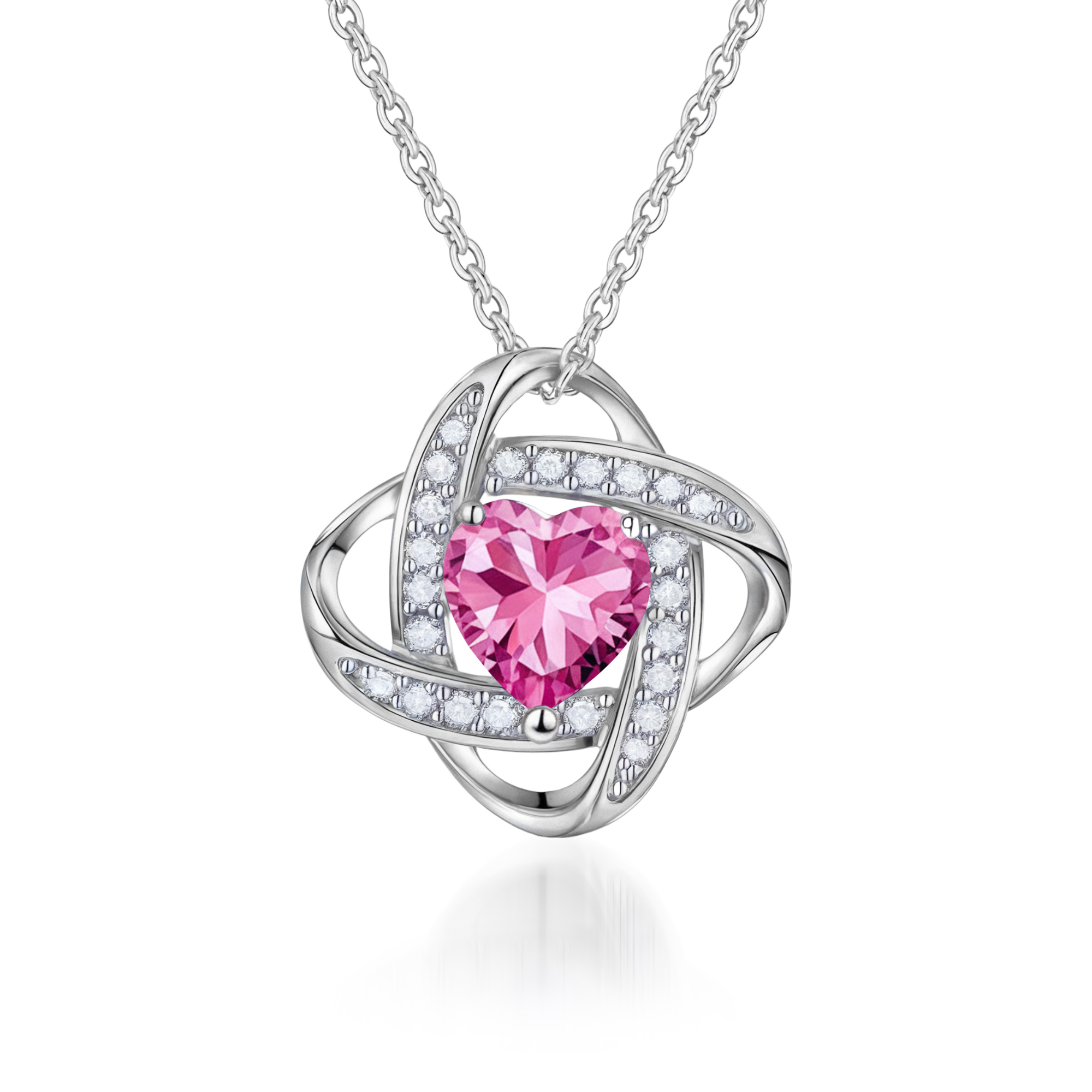 Collier Nœud d'Amour & Pierre de Naissance