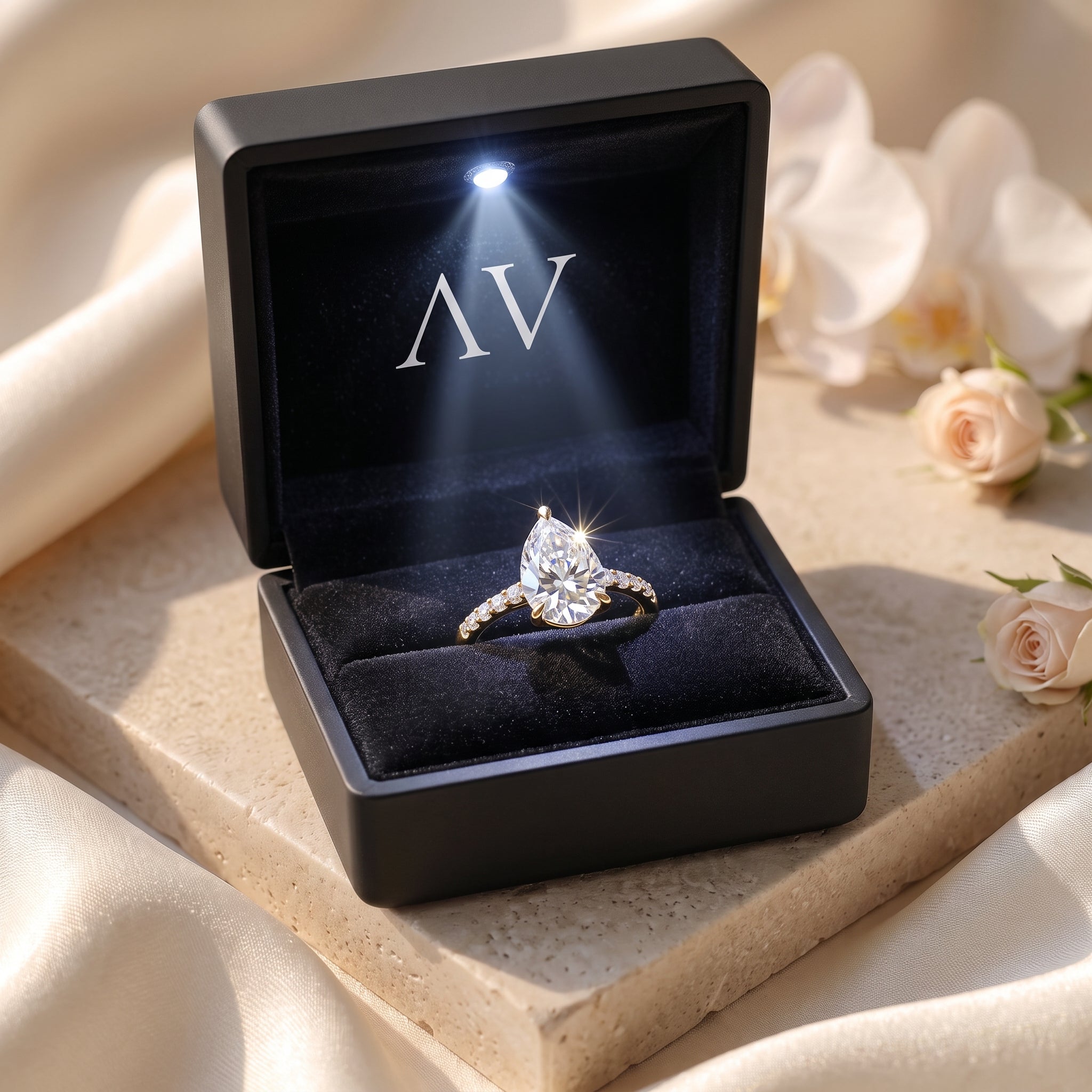 AI0009-PEA-1CT-PAVE-SOLIT - Premium LED Gift Box Presentation