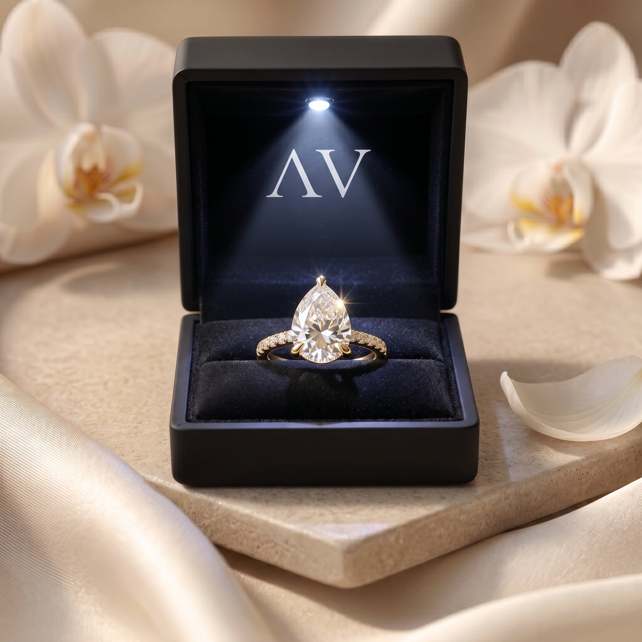 AI0009-PEA-3CT-PAVE-SOLIT - Premium LED Gift Box Presentation