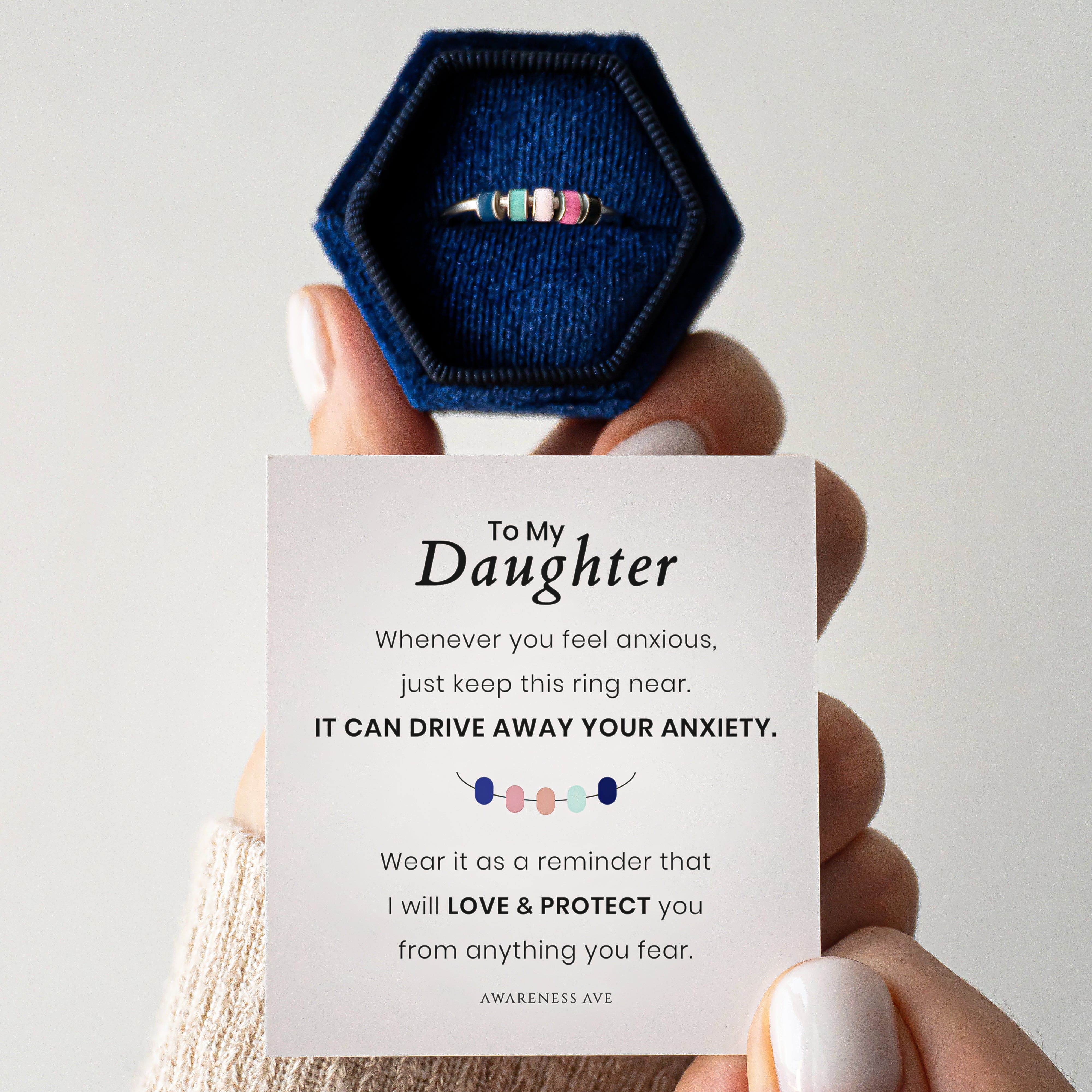 Para mi hija | Anillo antiestrés esmaltado que alivia la ansiedad