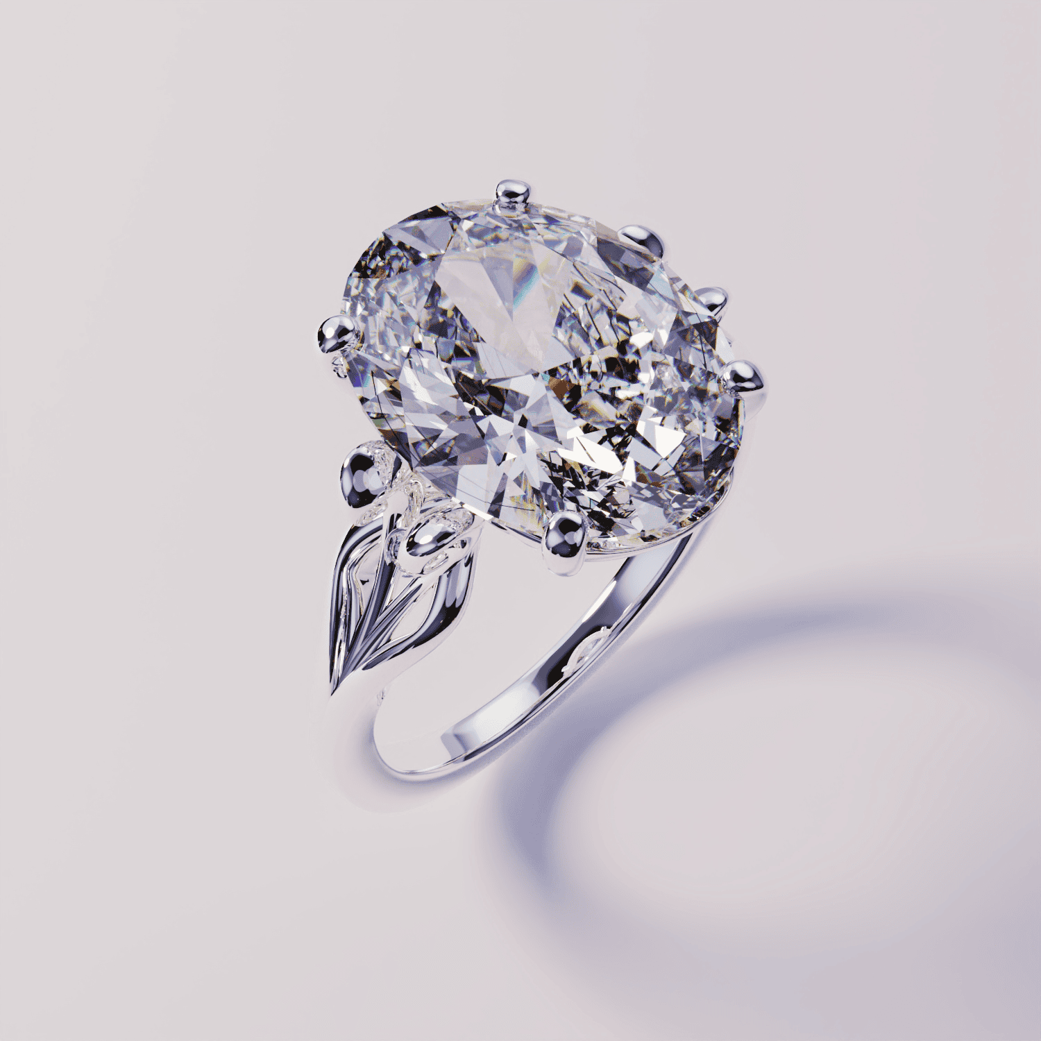 Anillo de diamantes con piedra de nacimiento personalizada - Plata de ley S925