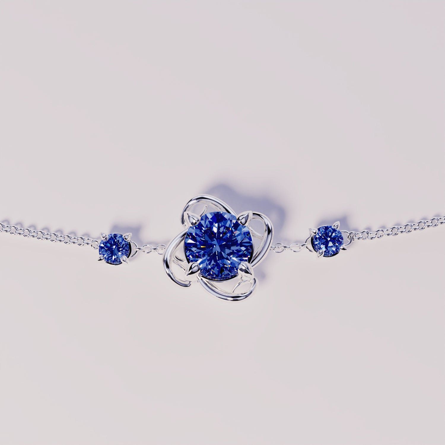 Pulsera con piedra natal de zafiro de septiembre - Plata de ley S925