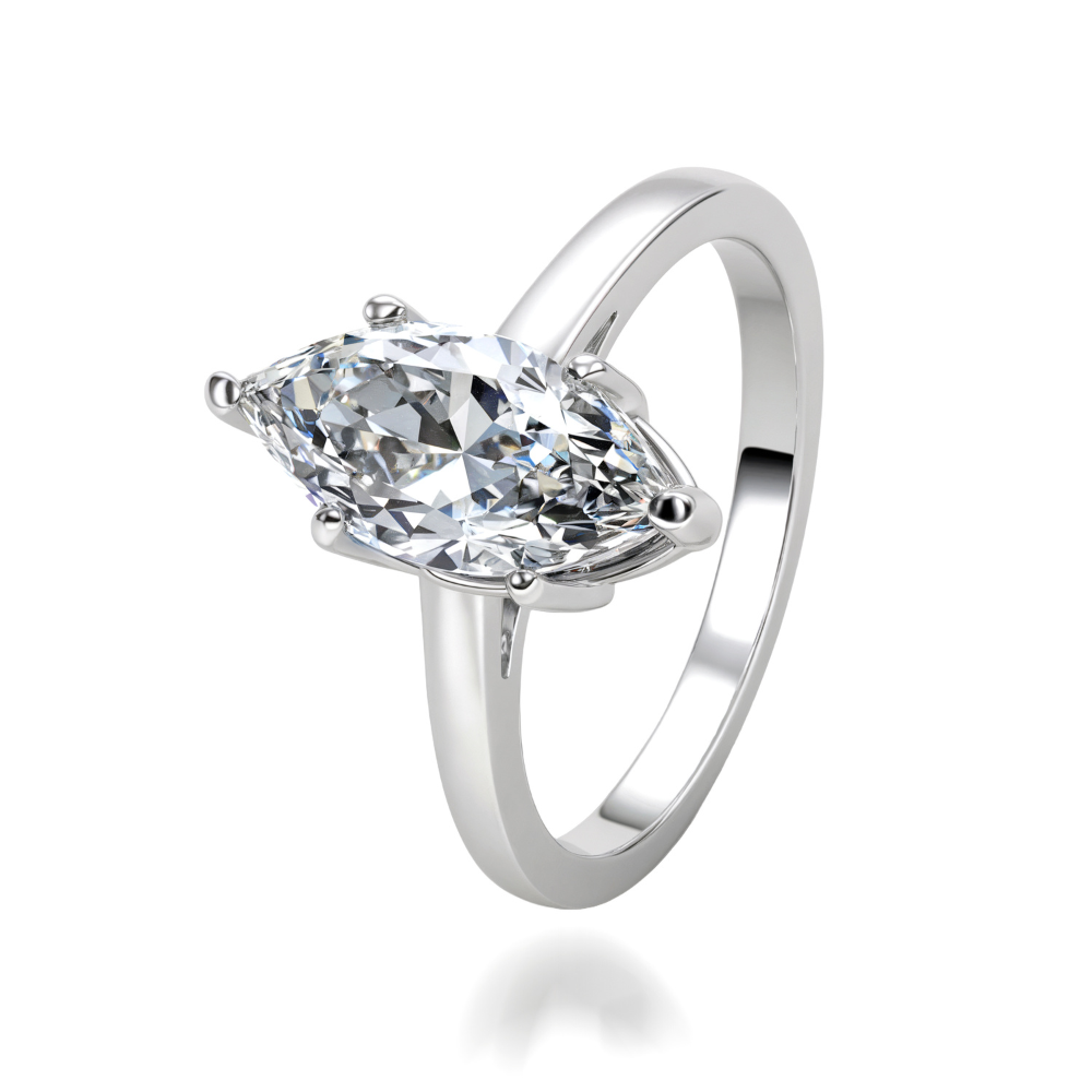 Anillo solitario de moissanita de corte radiante de 5 quilates