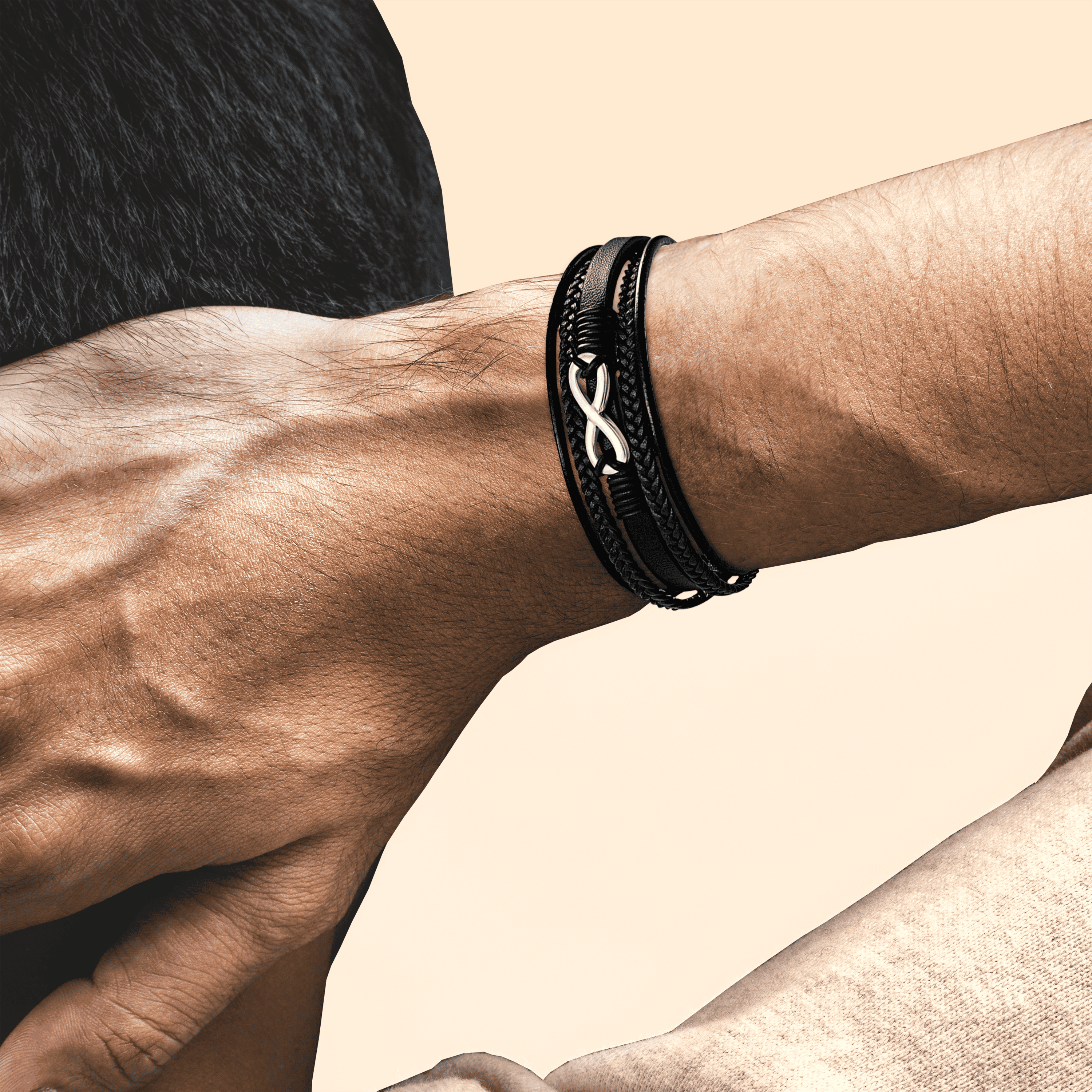 À Mon Petit-Fils | Je Serai Toujours Avec Toi | Bracelet en Cuir