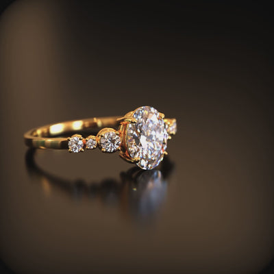The Alina 1 carat oval-cut moissanite ring in 14K solid gold.
