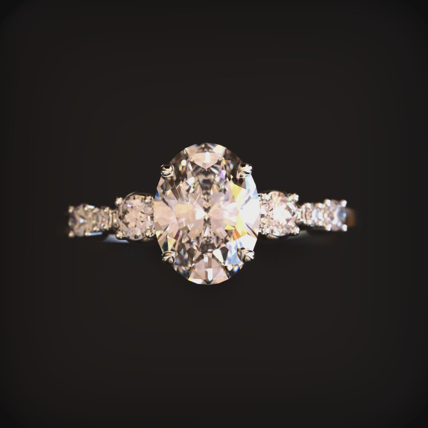 The Alina 1 carat oval-cut moissanite ring in 14K solid gold.