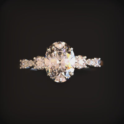 The Alina 1 carat oval-cut moissanite ring in 14K solid gold.