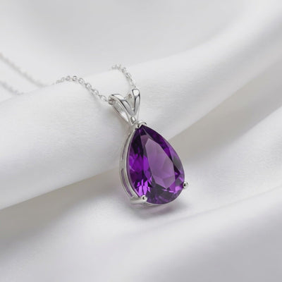 Purple moissanite solid gold necklace video.