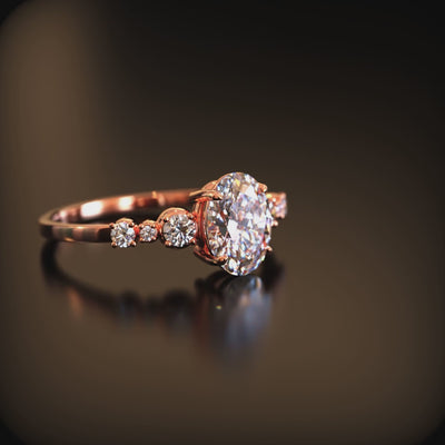 The Alina 1 carat oval-cut moissanite ring in 14K solid gold.