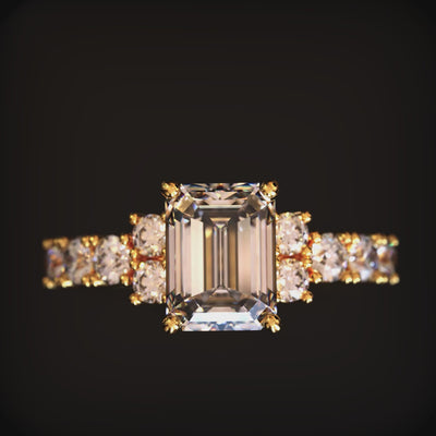 The Adelina Rae ring crafted in solid gold.