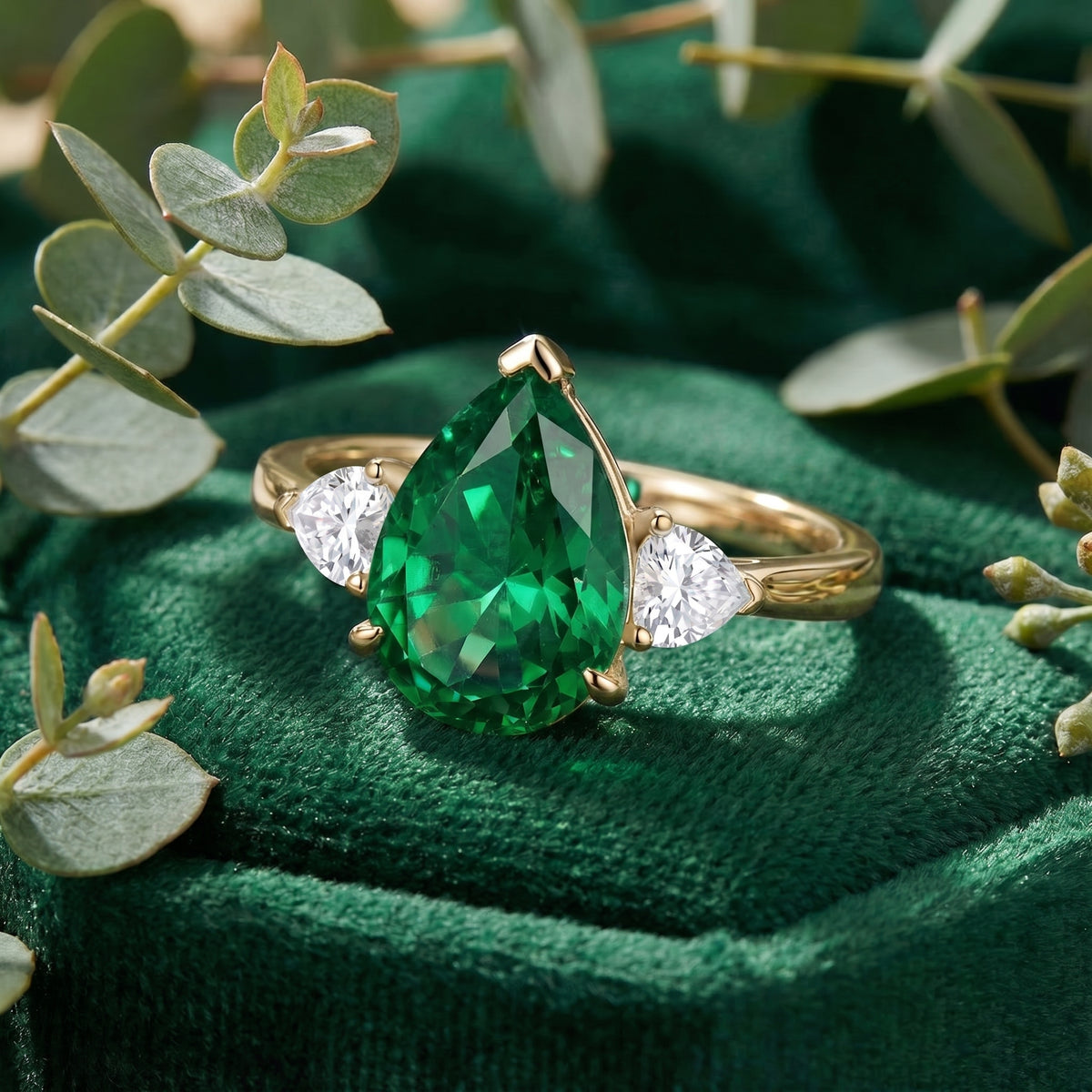 the-elysian-pear-ring-s925-sterling-silver in gold finish