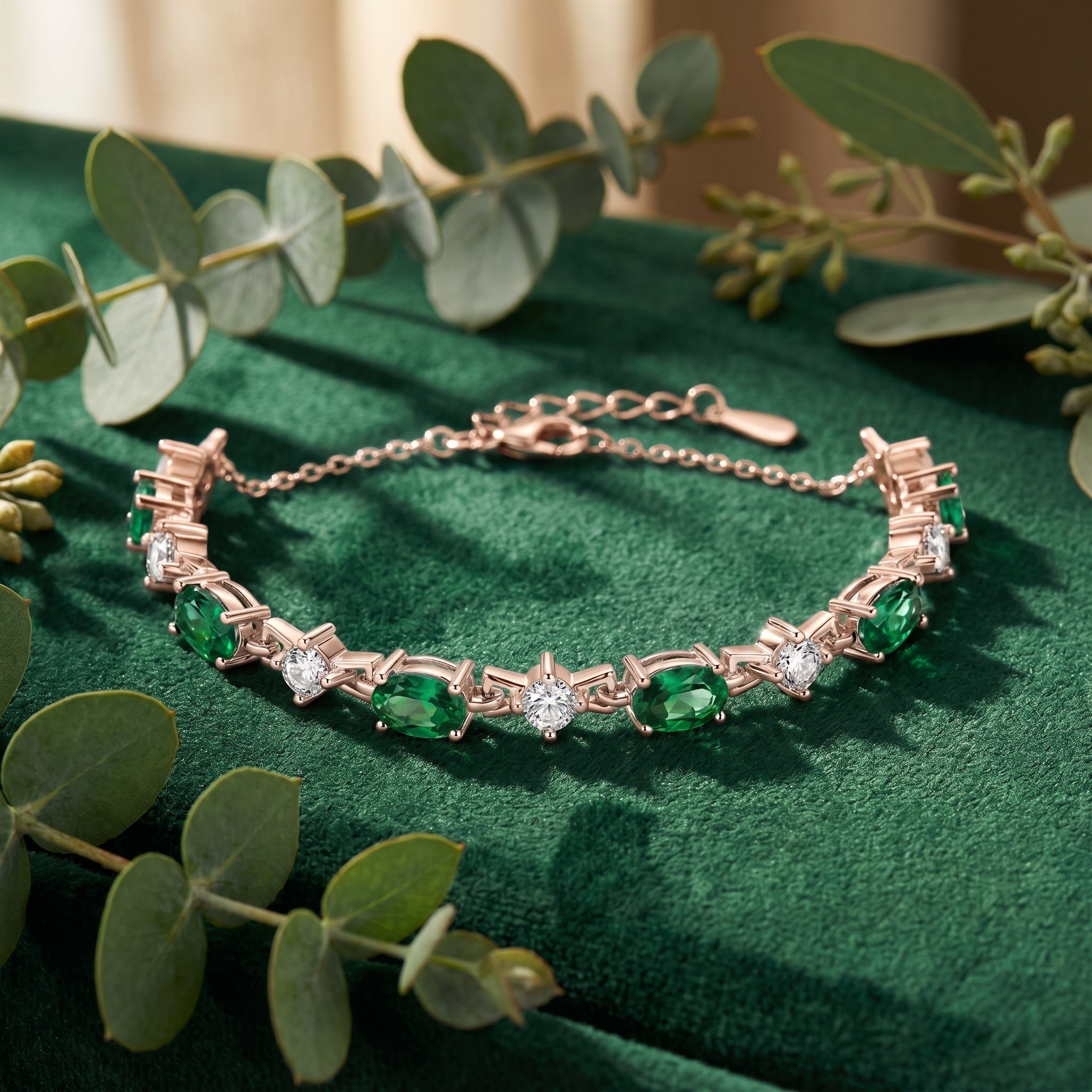 the-lyrielle-oval-bracelet-s925-sterling-silver in rose gold finish