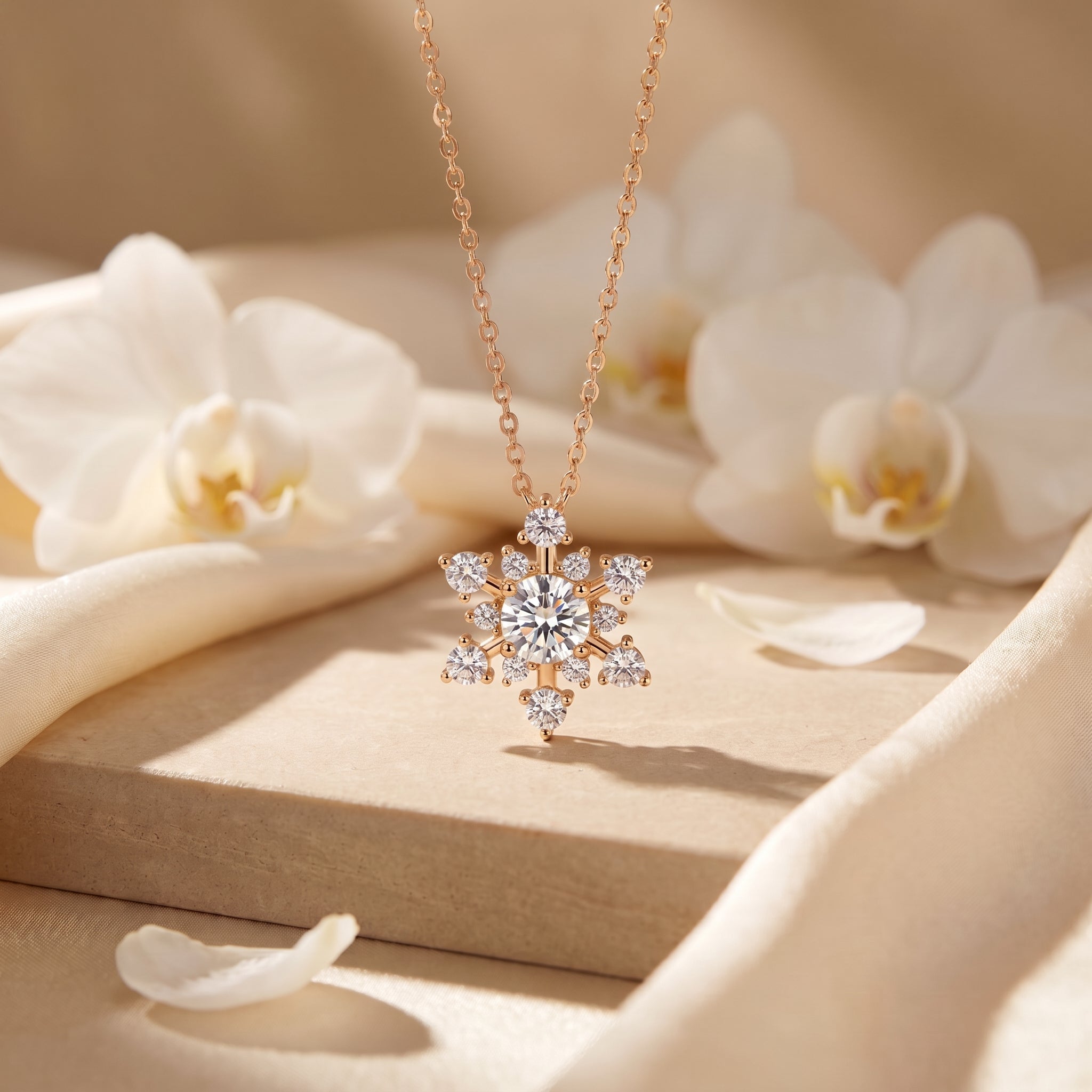 the-noelia-moissanite-pendant-necklace in rose gold finish