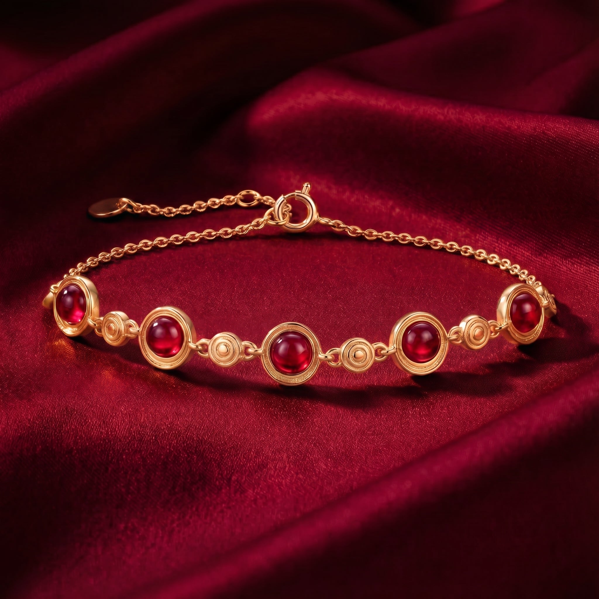 the-rosara-station-bracelet-18k-gold-vermeil in rose gold finish