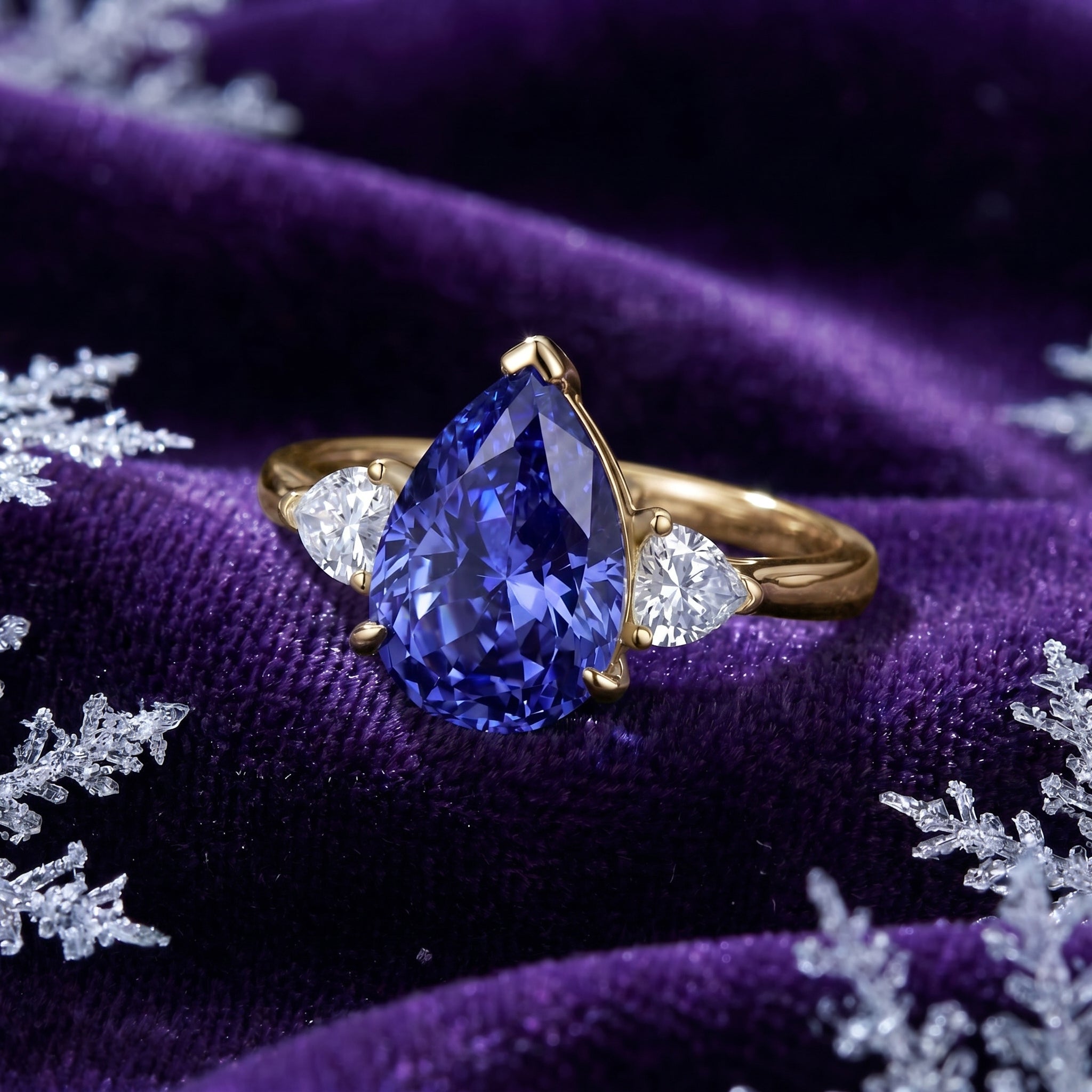 the-selenelle-pear-ring-s925-sterling-silver in gold finish