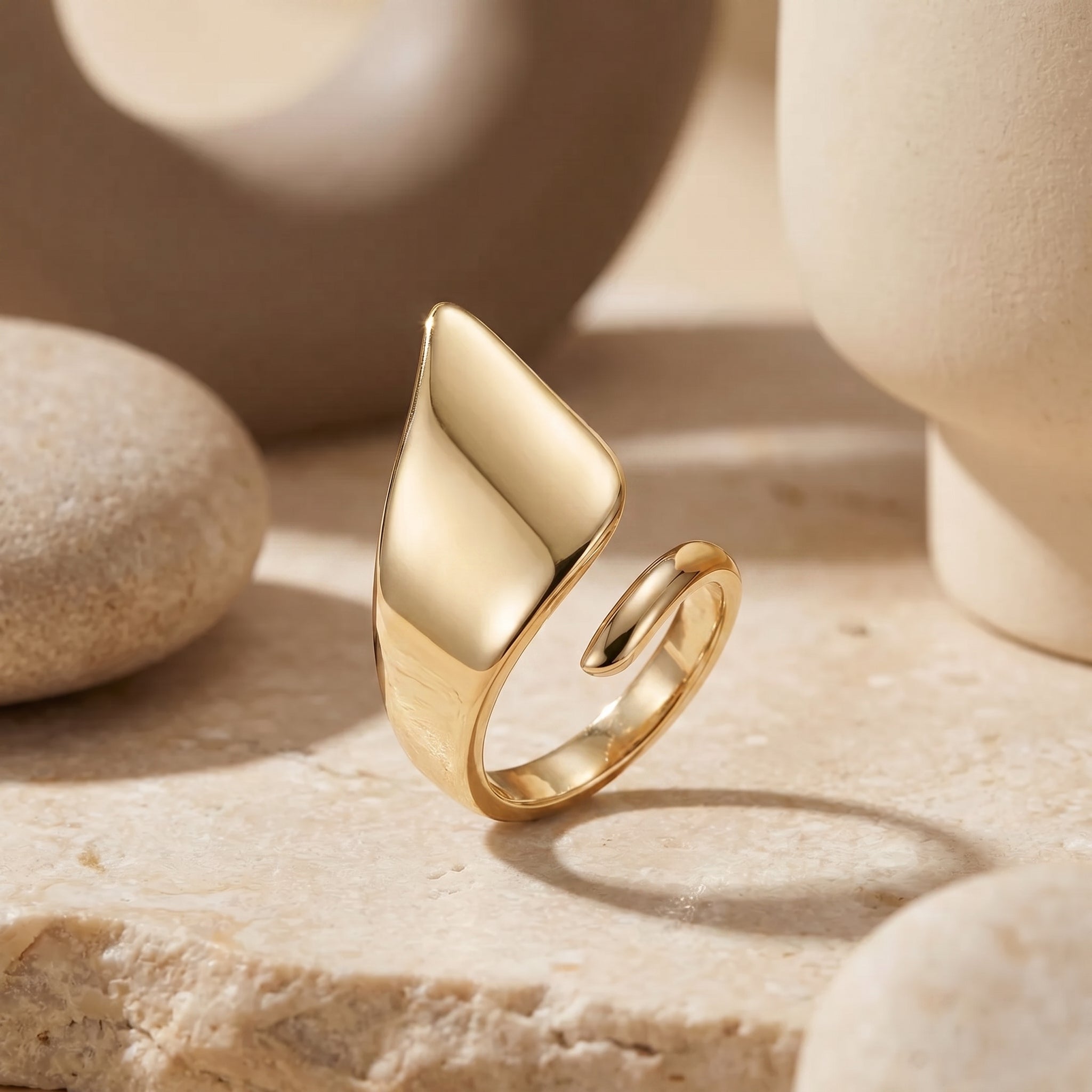 The Sovereign Ring in 10K, 14K or 18K solid yellow gold, a wide band ring.