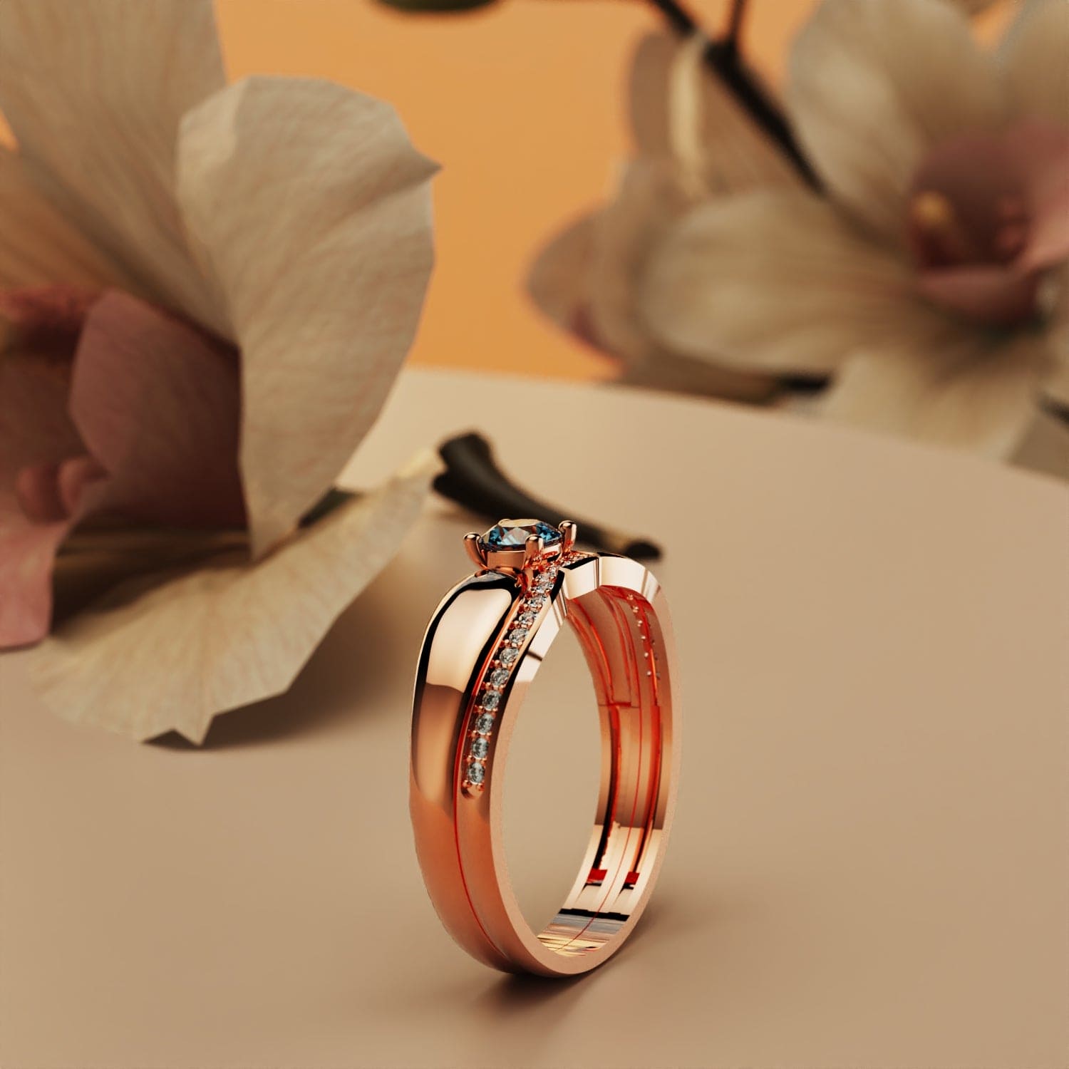 Regal Radiance: Tiara 2-Piece Ring - 18K Rose Gold Vermeil