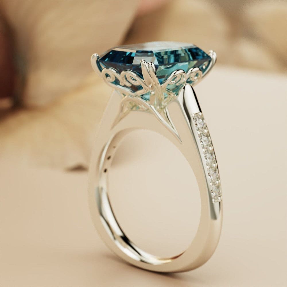 Azure Dream: Sculpted Duo Ring Bundle - S925 Sterling Silver