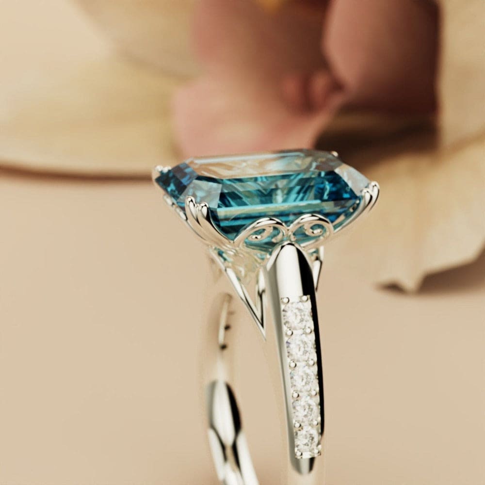 Azure Dream: Sculpted Duo Ring Bundle - S925 Sterling Silver