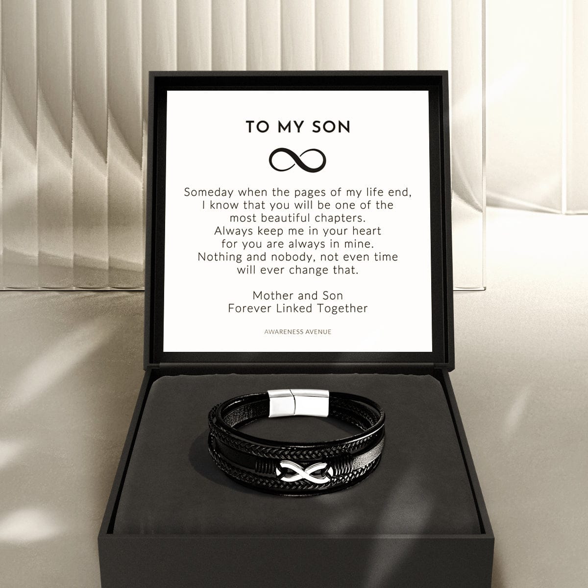 Para mi hijo | Siempre estaré contigo | Pulsera de cuero