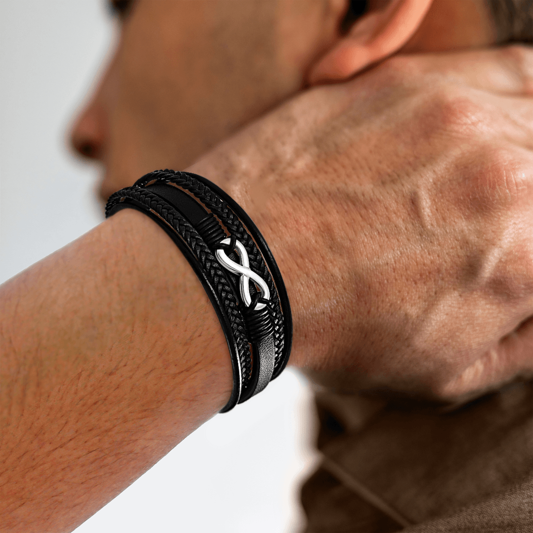 To My Son | I Will Always Be With You | Leather Bracelet